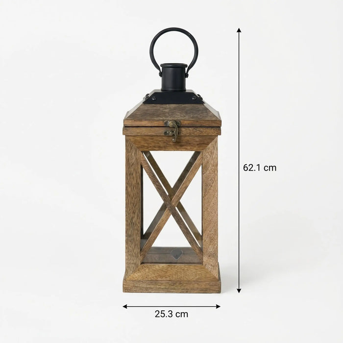 Eon Wooden Lantern, Large - Natural