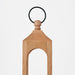 Wooden doorstop with a black rubber ring on a white background