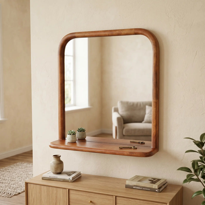 Erica Wall Mirror - Walnut