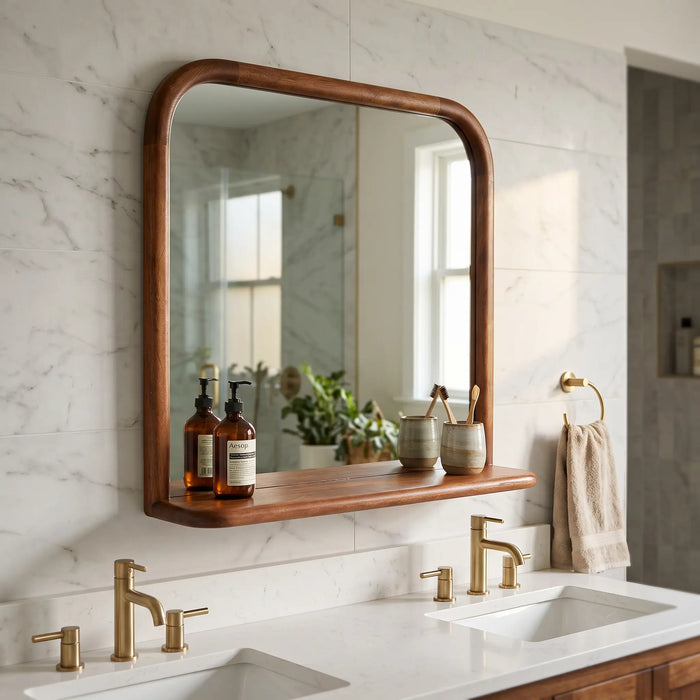 Erica Wall Mirror - Walnut