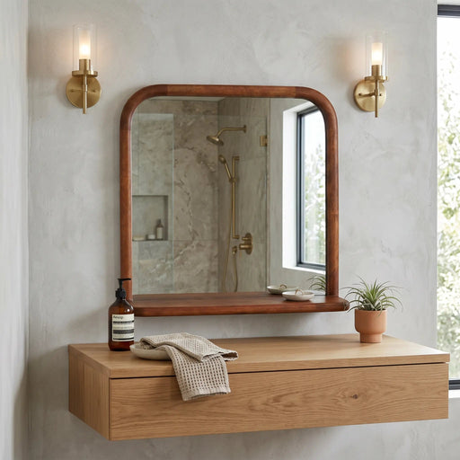 Erica Wall Mirror - Walnut Homelves