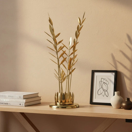 Falak Metal Leaf Decorative Accent - Gold Homelves