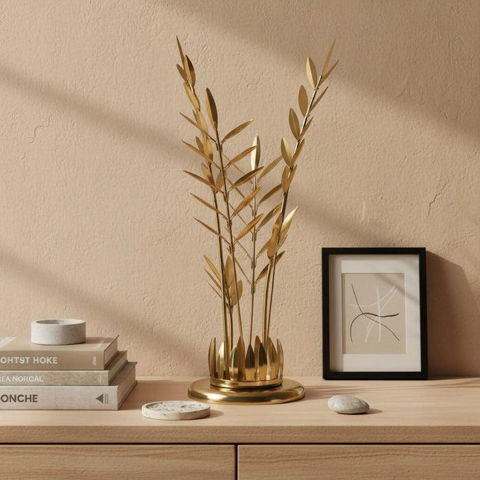 Falak Metal Leaf Decorative Accent - Gold