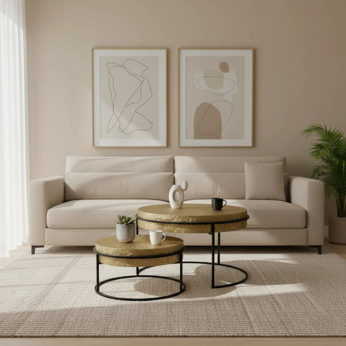 Filo Nesting Coffee Table, Set Of 2 - Gold