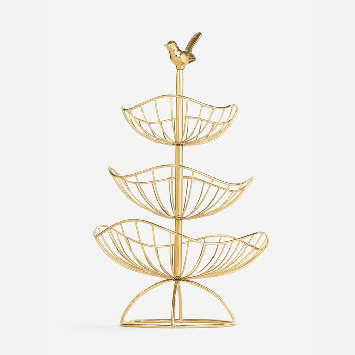 Fiza 3 Tier Serving Stand - Gold