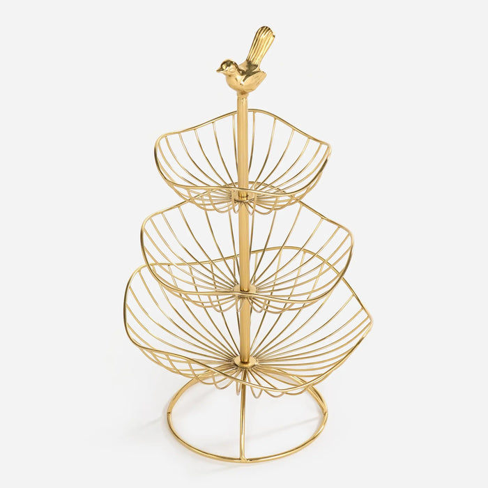 Fiza 3 Tier Serving Stand - Gold