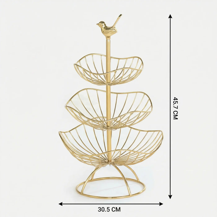 Fiza 3 Tier Serving Stand - Gold