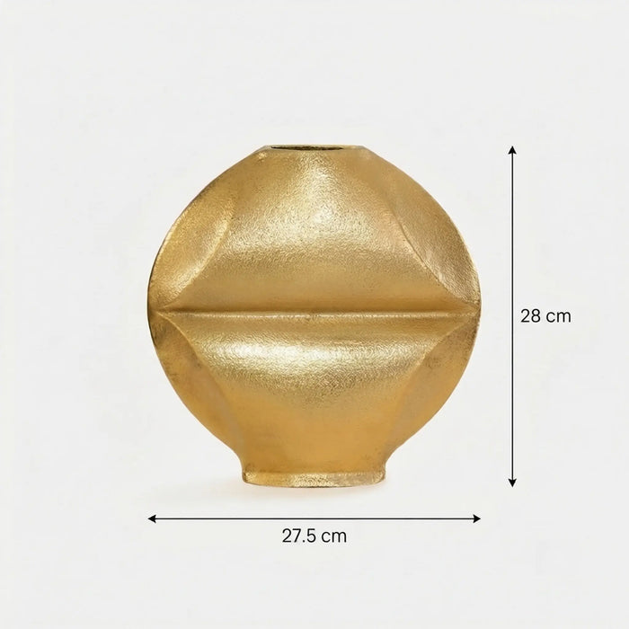 Flux Metal Decorative Vase, Set Of 2 - Gold