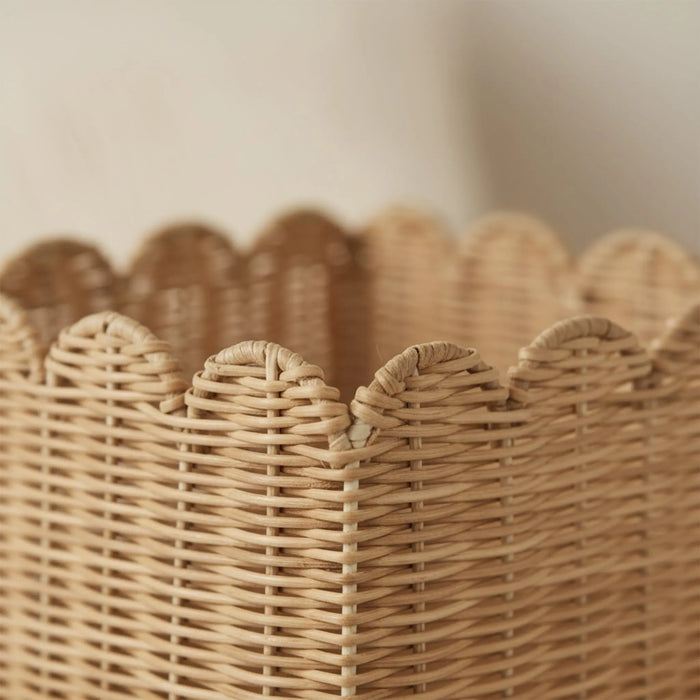 Frill Rattan Storage Basket, Square - Natural