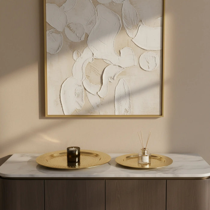 Glint Hammered Metal Platter - Set of 2