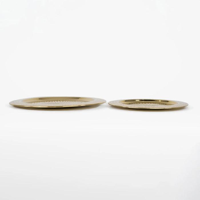 Glint Hammered Metal Platter - Set of 2