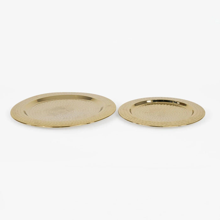 Glint Hammered Metal Platter - Set of 2