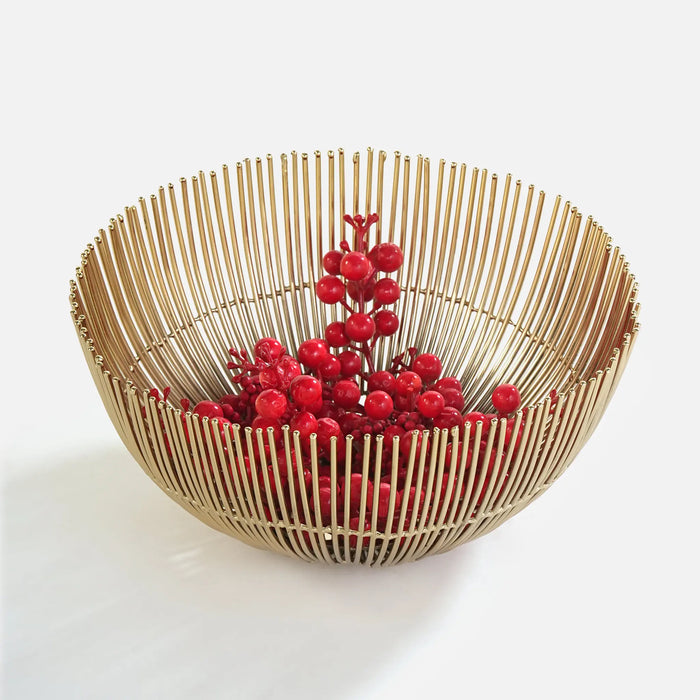 Hana Steel Fruit Basket- Gold