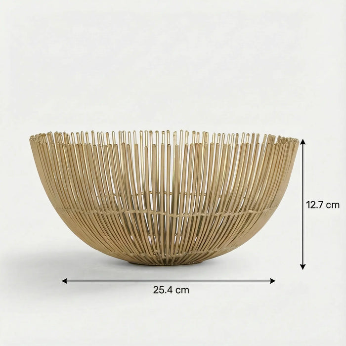 Hana Steel Fruit Basket- Gold