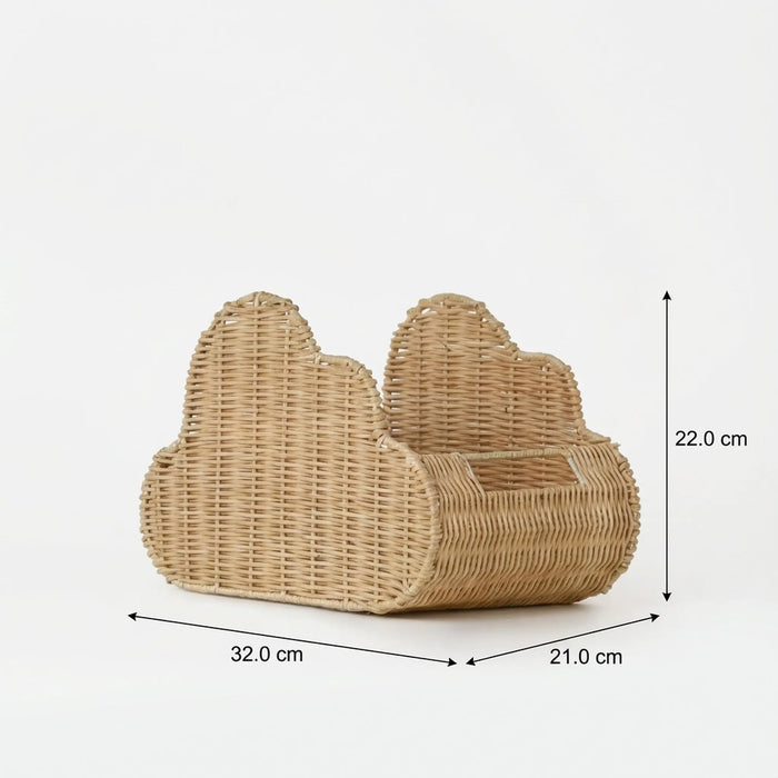 Haze Metal & Rattan Storage Basket - Natural