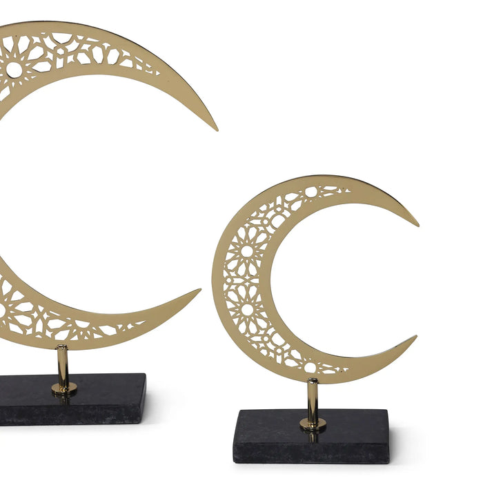 Hilal Crescent Moon Metal Decor, Set of 2 - Gold