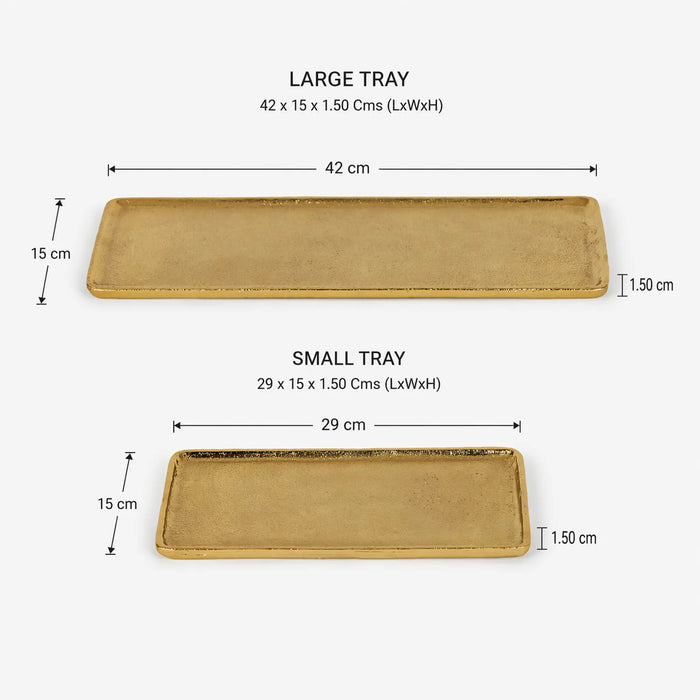 Ira Elegant Display Platters, Set of 2 - Gold