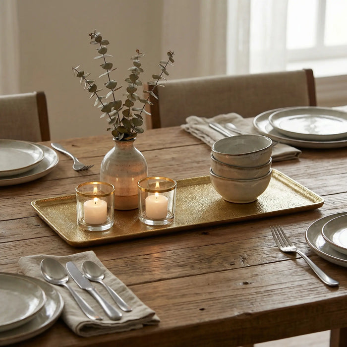 Ira Metal Platter, Large - Gold