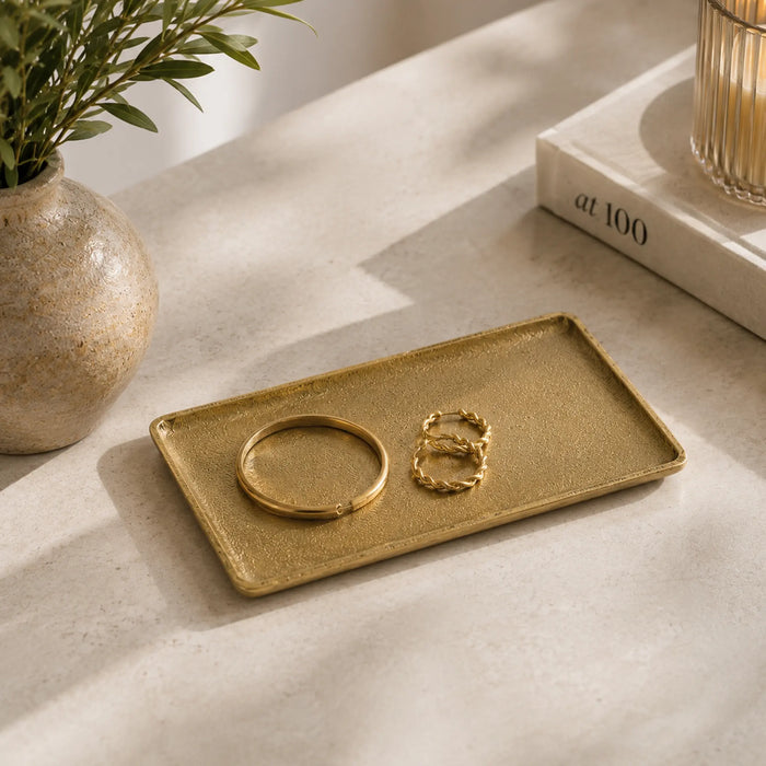 Ira Metal Platter, Small - Gold