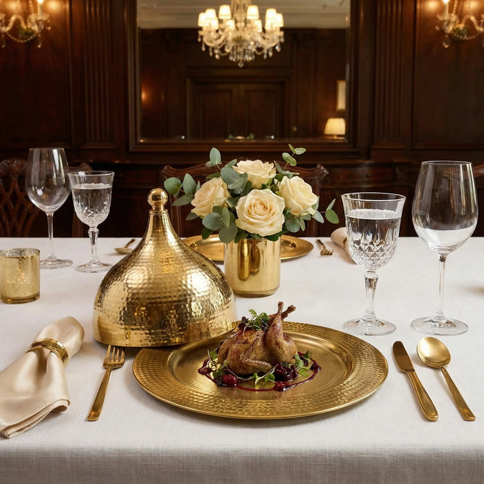 Isla Decorative Server With Cover - Gold