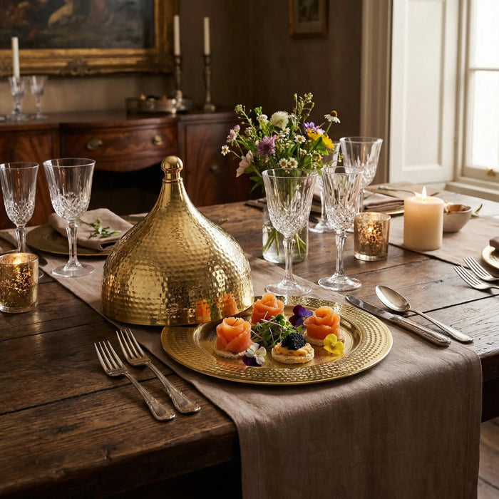 Isla Decorative Server With Cover - Gold