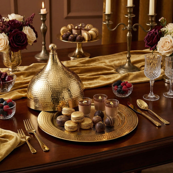 Isla Decorative Server With Cover - Gold