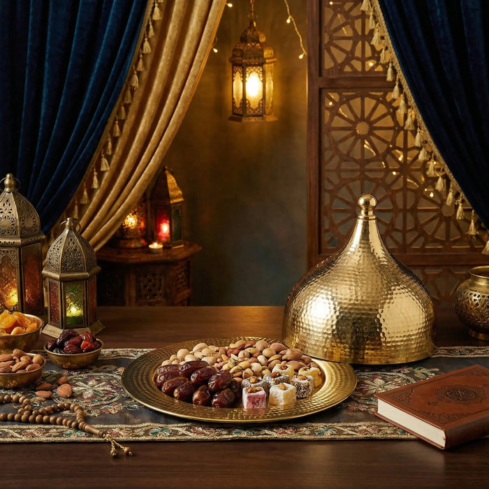 Isla Decorative Server With Cover - Gold