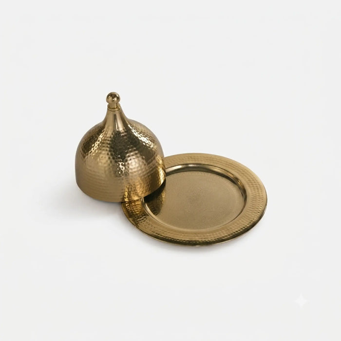 Isla Decorative Server With Cover - Gold