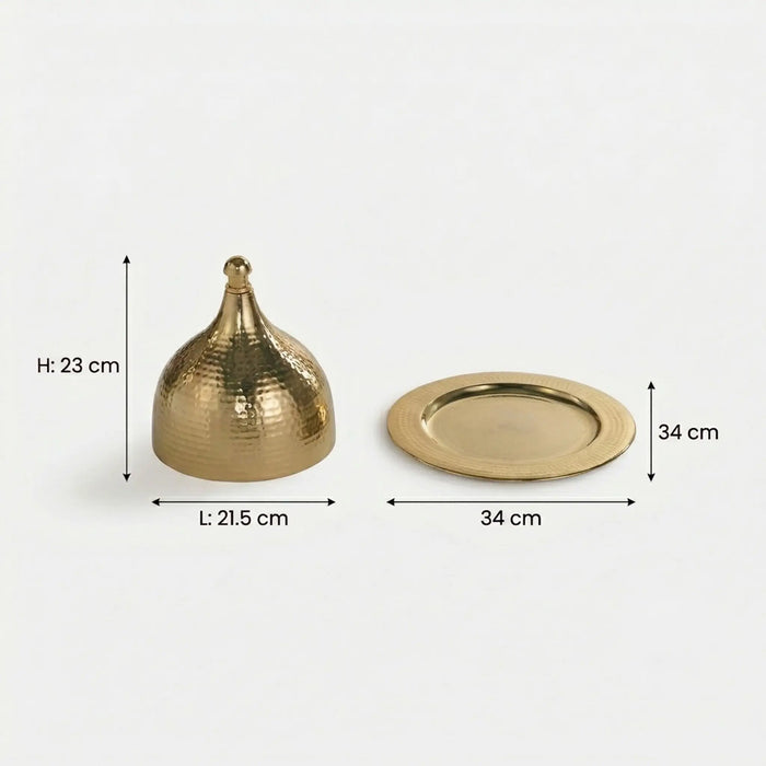 Isla Decorative Server With Cover - Gold