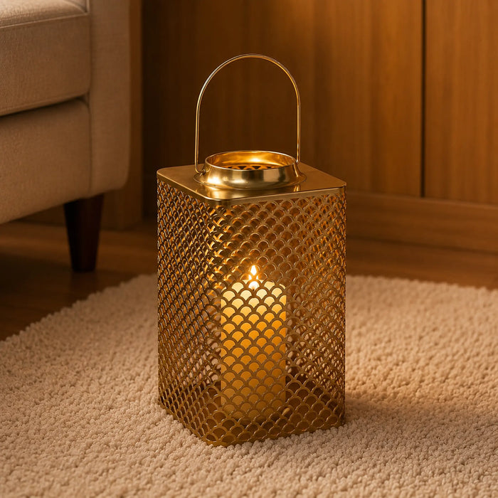 Joris Metal Lantern, Gold - Large