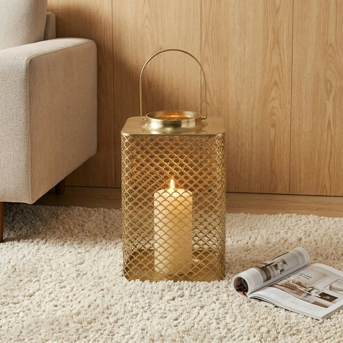 Joris Metal Lantern, Gold - Large