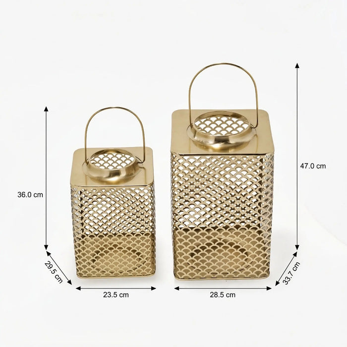 Joris Metal Lantern, Gold - Small