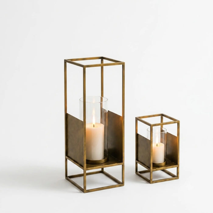 Josie Metal Lanterns, Set of 2 (M + S) - Brown