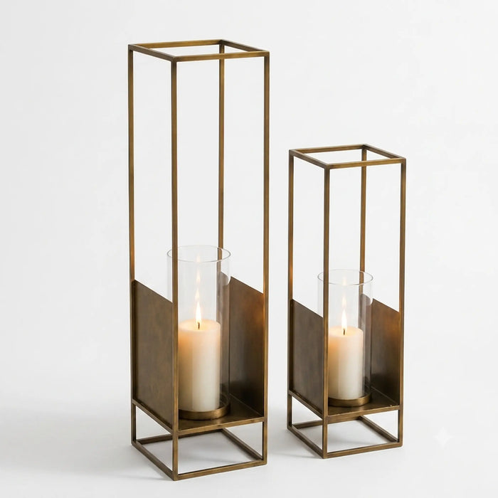 Josie Metal Lanterns, Set of 2 (XL + L) - Brown