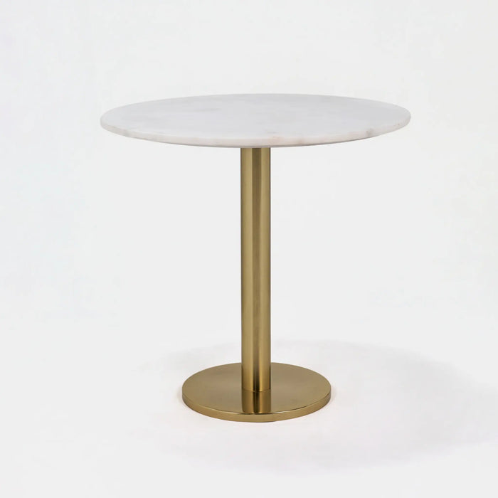 Joyce Side Table With Marble Top - Gold & White