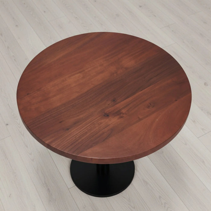 Joyce Side Table With Wooden Top - Black & Walnut