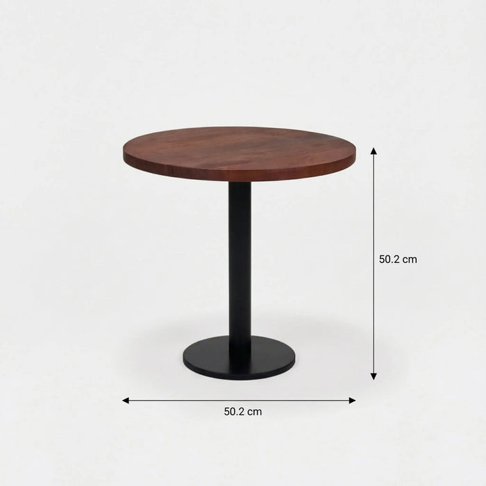 Joyce Side Table With Wooden Top - Black & Walnut