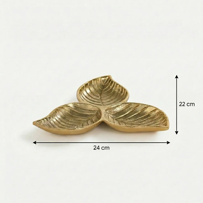 Kate 3 Leaves Metal Decorative Serverware - Gold
