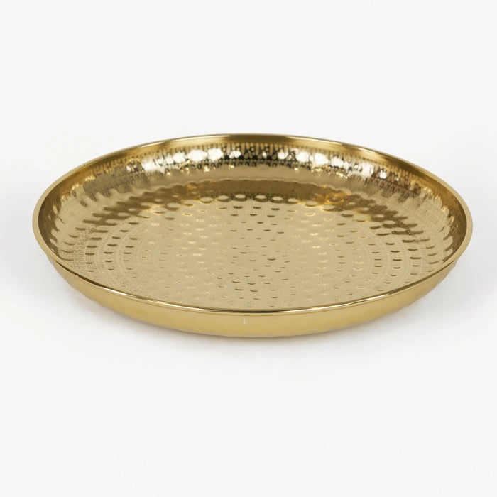 Lattice Set of 4 Hammered Metal Serving Platter