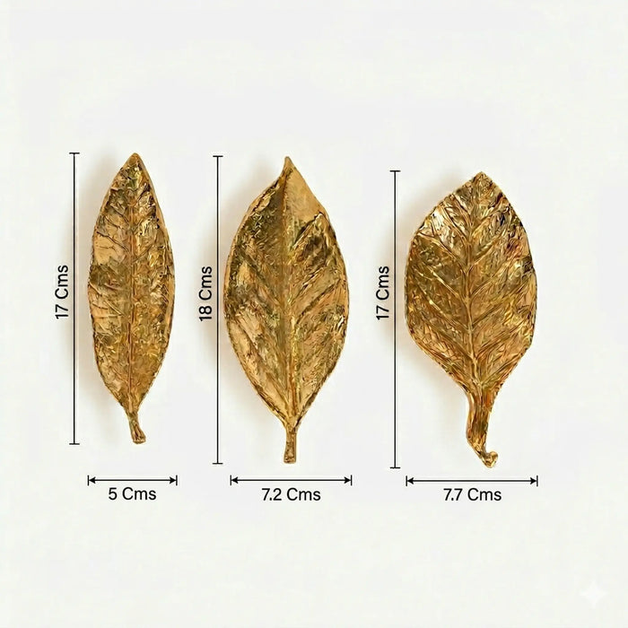 Leafy Metal Decorative Serverware, Set Of 3 - Gold