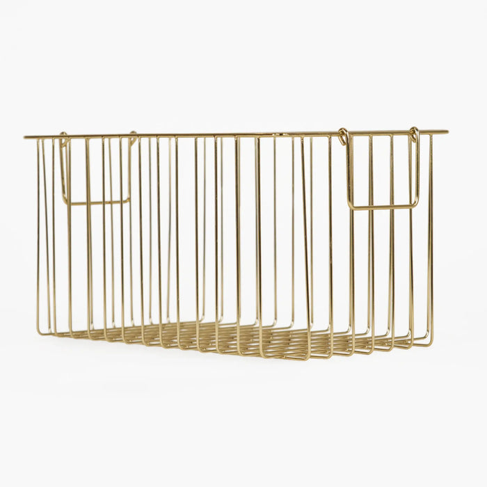 Livon Metal Storage Basket, Set Of 2 - Gold