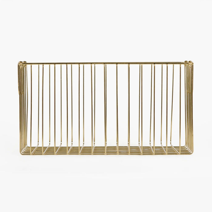 Livon Metal Storage Basket, Set Of 2 - Gold