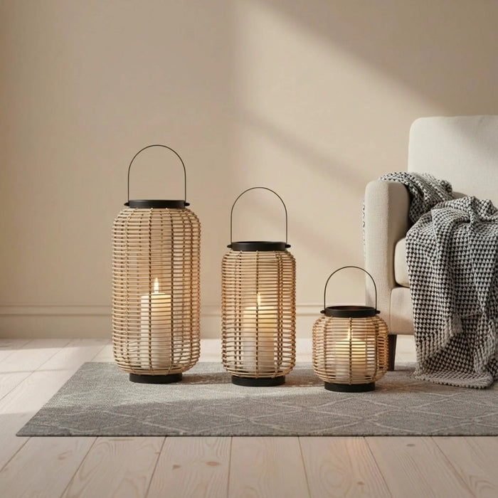 Lumino Decorative Lantern, Set of 3 - Natural