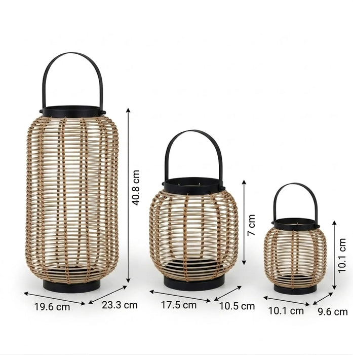 Lumino Decorative Lantern, Set of 3 - Natural
