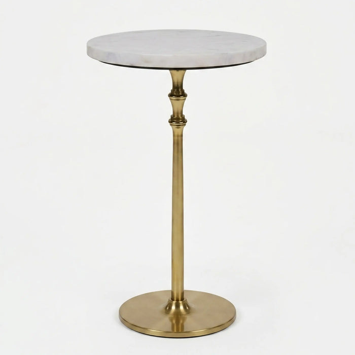 Luna Side Table with Marble Top - Gold