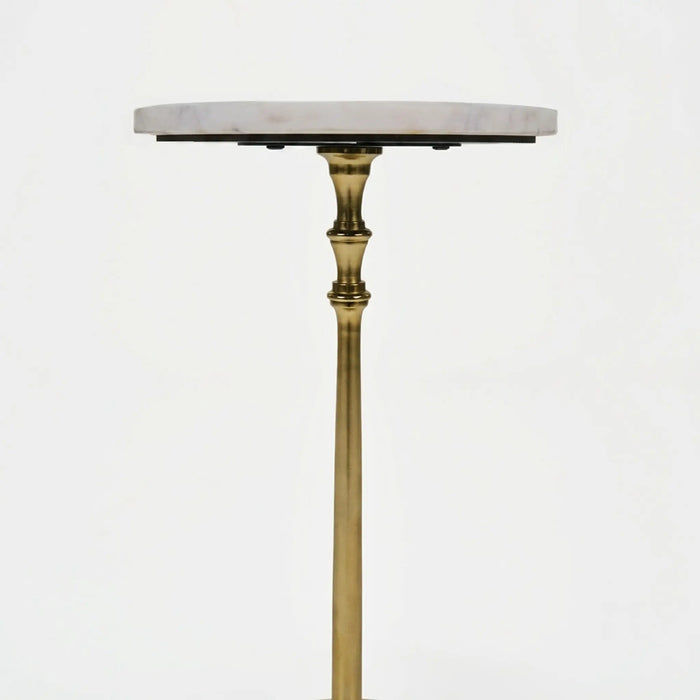 Luna Side Table with Marble Top - Gold