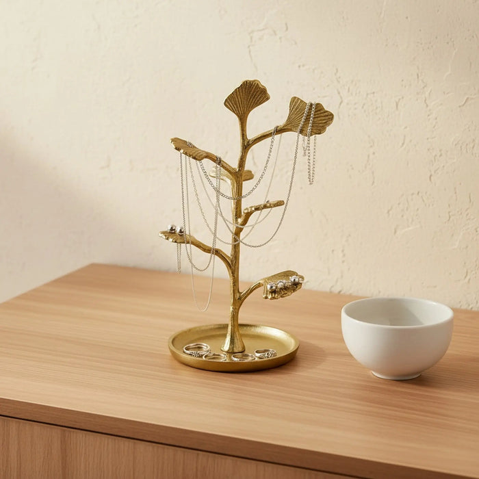 Lush Metal Tree Jewellery Organiser - Gold