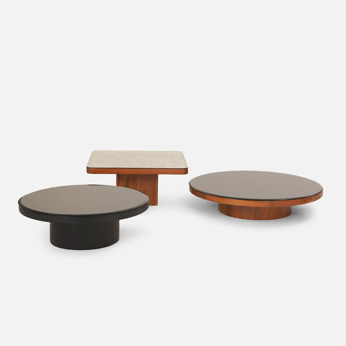 Mayo, Miyo & Rio Tables, Set of 3 - Black Mirror & Antique Mirror