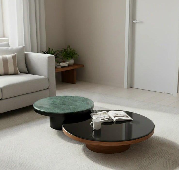 Mayo & Miyo Table Set - Glass, Green Marble
