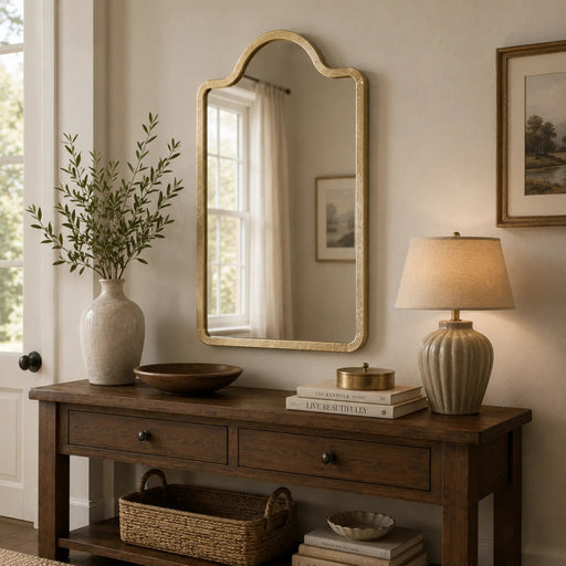 Mirza Wall Mirror With Metal Frame - Gold Homelves